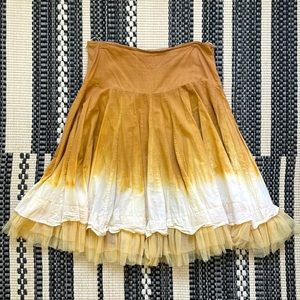 Bebe Lowrise Linen and Tulle Peasant Skirt